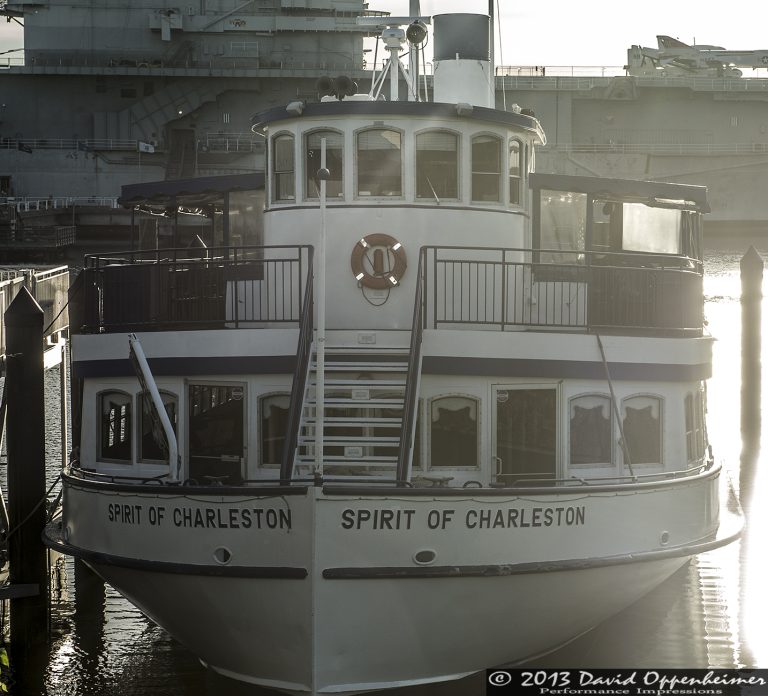 Spirit of Charleston of SpiritLine Cruises at Patriots Point Naval & Maritime Museum