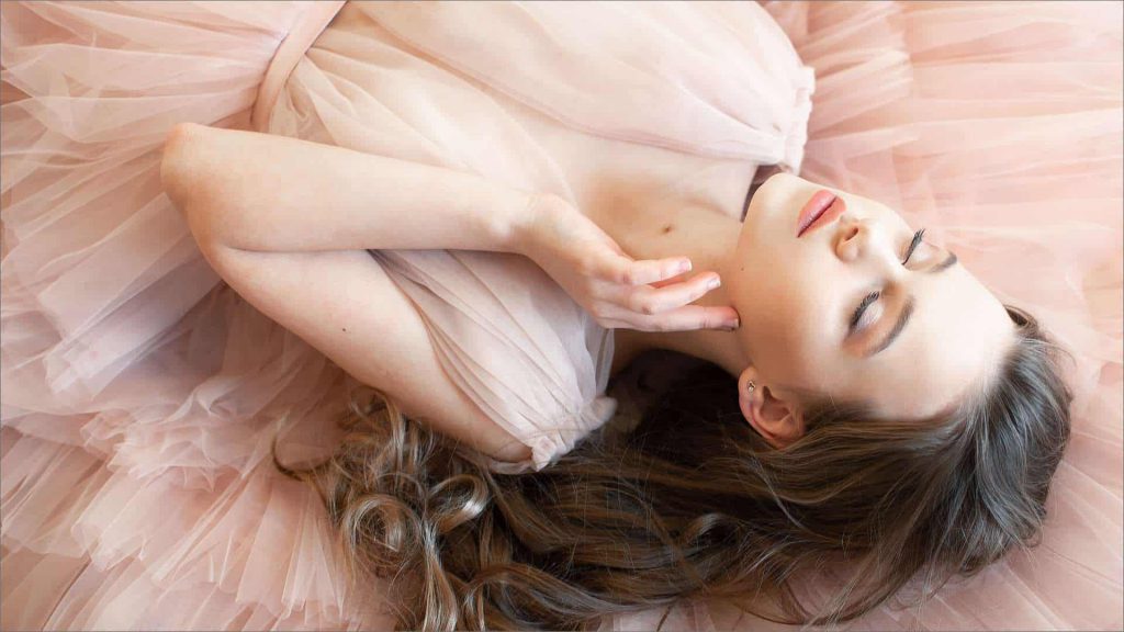 woman in pink dress