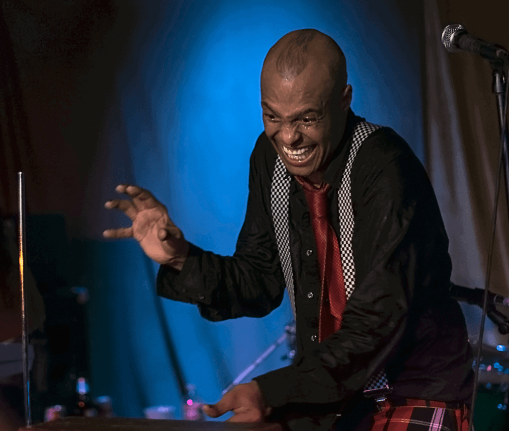 man playing a theremin