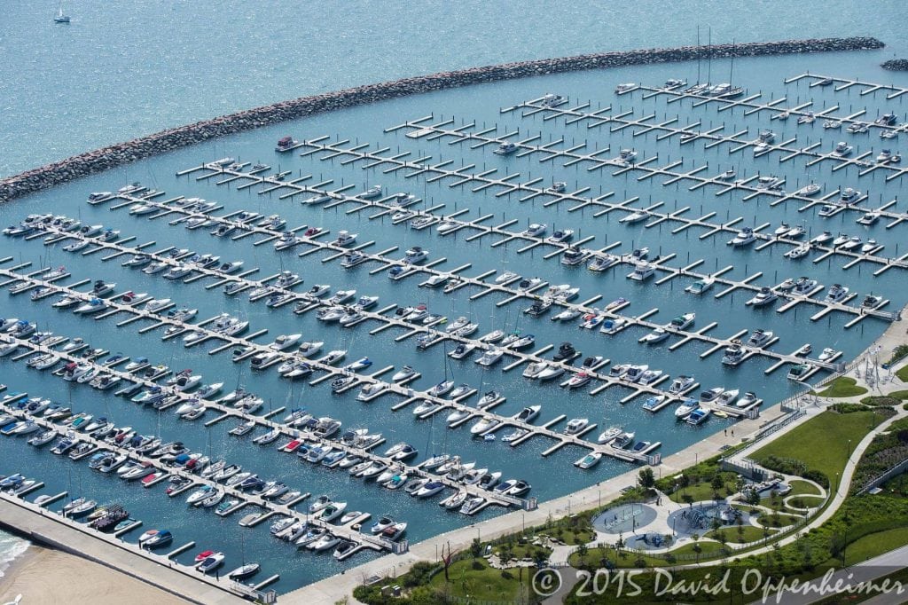 31st harbor chicago aerial photography