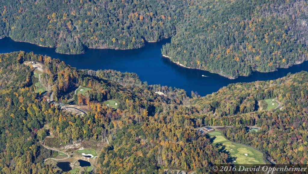 aerial imagery of bear lake reserve in nc