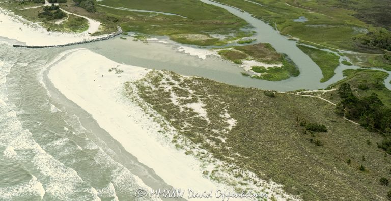 Burkes Beach on Hilton Head Island in South Carolina aerial view - © 2024 David Oppenheimer - Performance Impressions aerial photography archives - https://performanceimpressions.com Burkes Beach, beach, public beach, beach access, beachfront, ocean, waves, dunes, sand, sand dunes, beachgrass, tide, tidal pools, tidal flats, marine, tidal inlet, coastal inlet, inlet, tidal creek, creek, marsh, salt marsh, saltmarsh, sediment, mudflats, habitat, marshland, ecology, estuary, estuarine, Hilton Head, Hilton Head Island, Town of Hilton Head, South Carolina, Lowcountry, aerial photographer, aerial photography, aerial view, aerial, David Oppenheimer, David Gordon Oppenheimer, United States, 29928, color, horizontal, 1-13726821381,