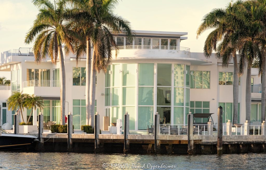 2890 NE 28th St luxury waterfront estate in the Coral Ridge neighborhood of Las Olas in Fort Lauderdale, Florida - © 2024 David Oppenheimer - Performance Impressions photography archives - https://performanceimpressions.com 2890 NE 28th St, 2890 NE 28th Street, Coral Ridge, Fort Lauderdale, Florida, estate, facade, waterfront, mansion, luxury real estate, real estate, Fort Lauderdale real estate, dock, dockage, home, house, stunning, Intracoastal, Intracoastal Waterway, gated community, community, private community, waterfront estate, private, prestigious, bespoke, balcony, balconies, windows, luxury rental, rental, 33306, South Florida, Broward County, neighborhood, security, Las Olas, contemporary, modern, exclusive, property, peninsula, luxury estate, smart home, resort-style, outdoor living, executive rental, New River, East Fort Lauderdale, architecture, sunset, palm trees, seawall, tropical, grounds, yard, David Oppenheimer, color, horizontal, United States, VAu 1-530-124, 1-13553735171,