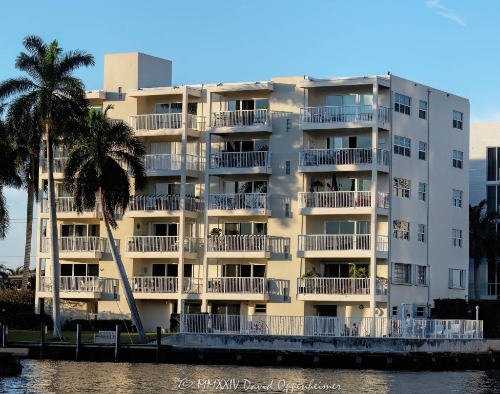 Cambridge at 2900 NE 33 St condo building at Coral Ridge Country Club Estates in Fort Lauderdale, Florida - © 2024 David Oppenheimer - Performance Impressions photography archives - https://performanceimpressions.com Cambridge, Cambridge at 2900 NE 33 St, 2900 NE 33 St, condo building, building, condos, apartments, Coral Ridge Country Club Estates, Coral Ridge, Fort Lauderdale, Florida, facade, waterfront, luxury real estate, real estate, Fort Lauderdale real estate, dock, dockage, home, Intracoastal, Intracoastal Waterway, gated community, community, private community, private, prestigious, balcony, balconies, windows, luxury rental, rental, 33306, South Florida, Broward County, neighborhood, security, Las Olas, Coral Ridge Country Club, apartment building, contemporary, modern, exclusive, property, peninsula, luxury estate, smart home, resort-style, outdoor living, New River, East Fort Lauderdale, architecture, sunset, palm trees, seawall, tropical, David Oppenheimer, color, horizontal, United States, VAu 1-530-124, 1-13553735171,