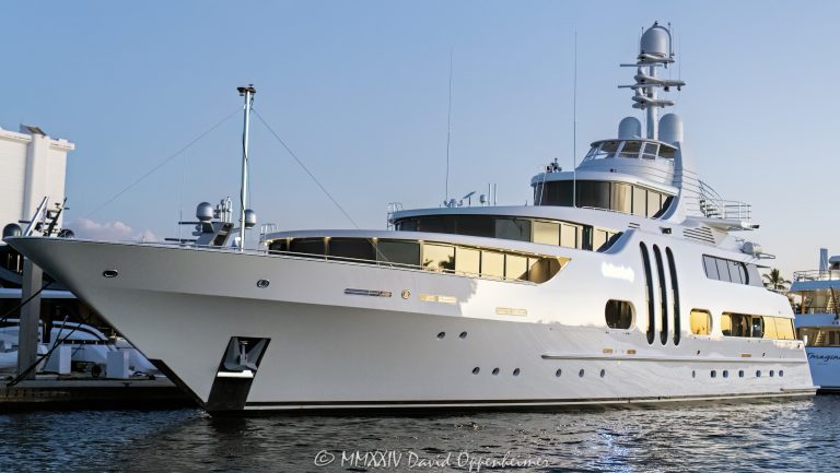 Superyacht ACTA formally Gallant Lady built for Jim Moran by Feadship and now owned by Alan Jay Wildstein in Bahia Mar in Fort Lauderdale, Florida - © 2024 David Oppenheimer - Performance Impressions photography archives - https://performanceimpressions.com superyacht, Gallant Lady, Feadship, Bahia Mar, megayacht, yachting, De Voogt, Jim Moran, Jan Moran, ACTA Yacht, ACTA, Alan Jay Wildstein, Alan Jay Wildstein’s yacht, Jim Moran’s yacht, yacht, ship, vessel, motor yacht, marina, Fort Lauderdale, Florida, boat, estate, waterfront, luxury yacht, charter, luxury charter, dock, dockage, home, house, stunning, Intracoastal, Intracoastal Waterway, De Voogt Naval Architects, hull, prestigious, 33301, 33316, South Florida, Broward County, resort-style, outdoor living, New River, East Fort Lauderdale, architecture, sunset, palm trees, tropical, New River Sound, harbor, deepsea, deepwater, deep water, David Oppenheimer, color, horizontal, United States, VAu 1-530-124, 1-13553735171,