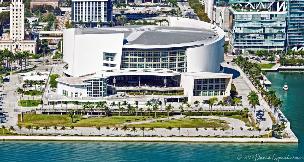 AmericanAirlines Arena in Miami Aerial