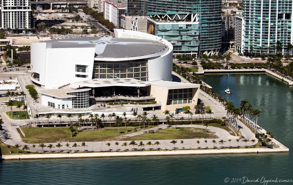 AmericanAirlines Arena in Miami Aerial
