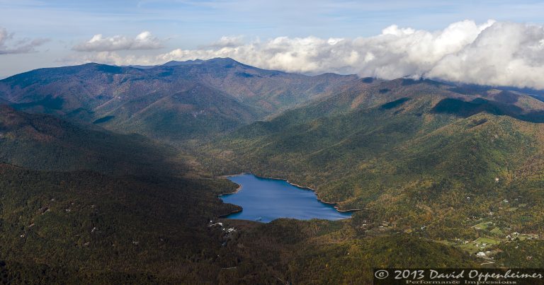 Burnett Reservoir and the Asheville Watershed in the Blue Ridge Mountains