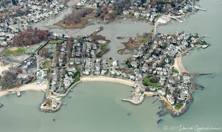 Bell Island in Norwalk, Connecticut Real Estate Aerial