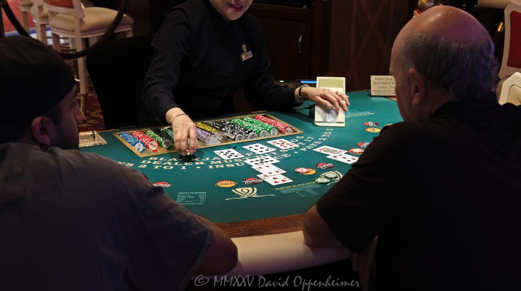 Blackjack Table at Wynn Las Vegas Resort and Casino Blackjack table at Wynn Las Vegas Resort and Casino in Las Vegas, Nevada – © 2025 David Oppenheimer – Performance Impressions casino photography archives – https://performanceimpressions.com Keywords blackjack, blackjack table, Wynn Casino, casino, Wynn blackjack table, cards, chips, casino chips, gaming, play, betting, odds, win, gambling, wager, bet, luck, gamble, 3355 S Las Vegas Blvd, 89109, Wynn, Encore, Encore Las Vegas, Encore Resort, Encore Casino, Encore Vegas, Encore at Wynn, Wynn Las Vegas, Wynn Vegas, Wynn Resort, Wynn Resorts, 3131 Las Vegas Blvd S, 89109, hotel, resort, building, architecture, shops, shopping, bridge, night, lights, city lights, WYNN, WYNN stock, five star, luxury, Las Vegas, Vegas, Las Vegas Strip, table game, card game, casino floor, entertainment, luxury gaming, Nevada casino, vacation, escape, dream, art, fine art, artwork, painting, Nevada, Nevada photography, colorful, wall art, United States, vertical, color, 1-14993092111