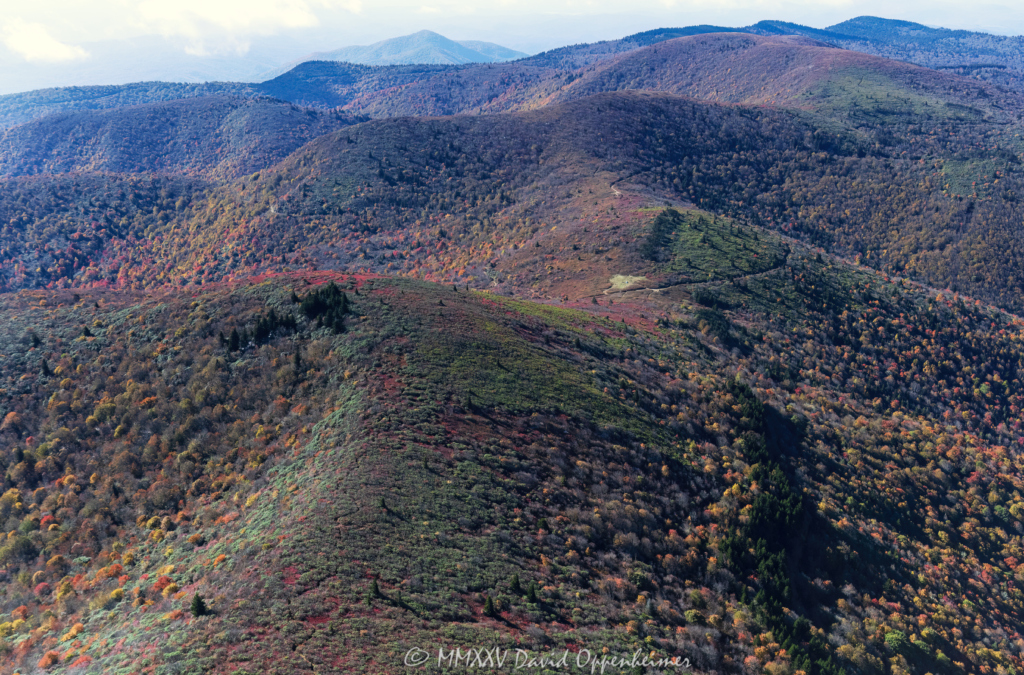 Blue Ridge Parkway Fork Mountain Trailhead and Black Balsam Knob Aerial View