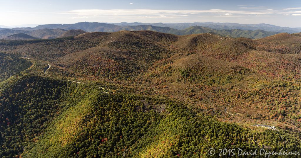 Graveyard Fields on the Blue Ridge Parkway Aerial