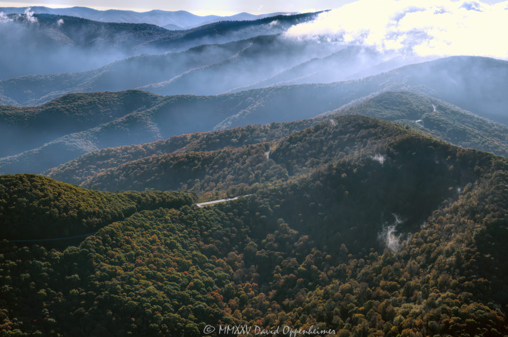 Blue Ridge Parkway Licklog Gap Overlook in the Great Balsam Mountains Aerial View