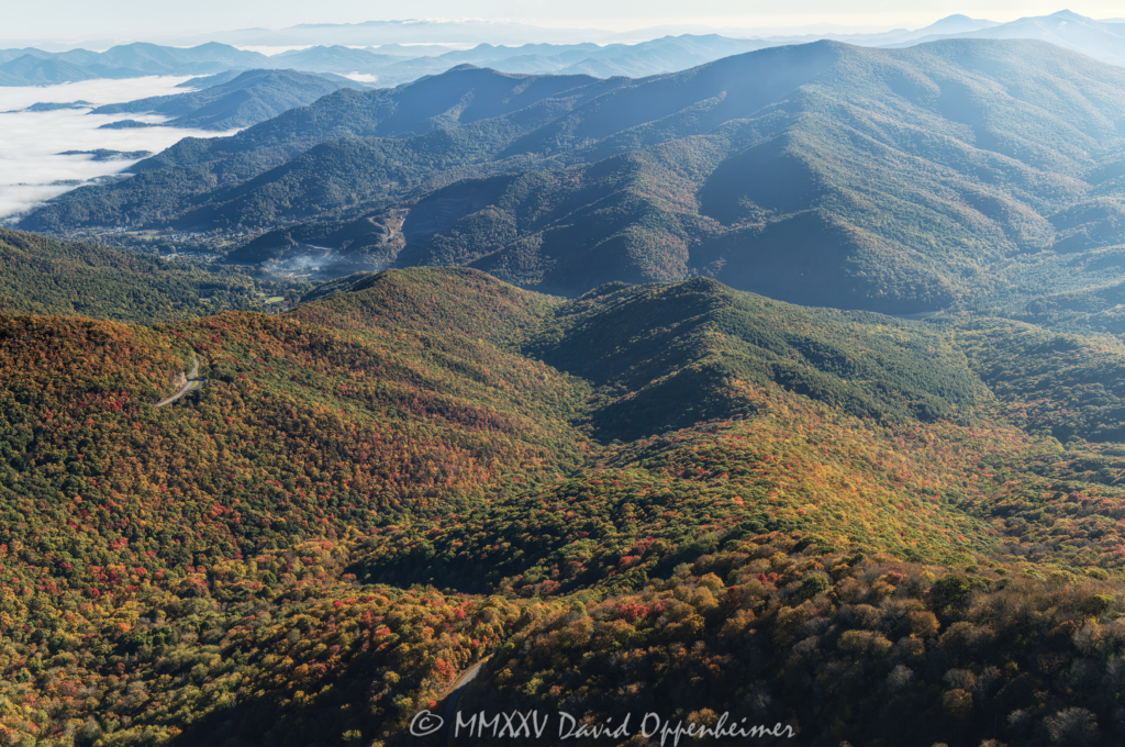 Blue Ridge Parkway Steestachee Bald and Rocky Branch Ridge in Hazelwood, North Carolina Aerial View