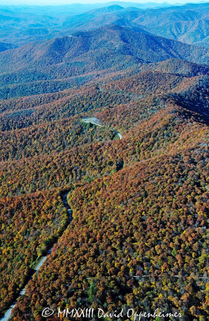 Ridgelines Along The Pink Beds Section of the Blue Ridge Parkway in Pisgah National Forest Aerial View