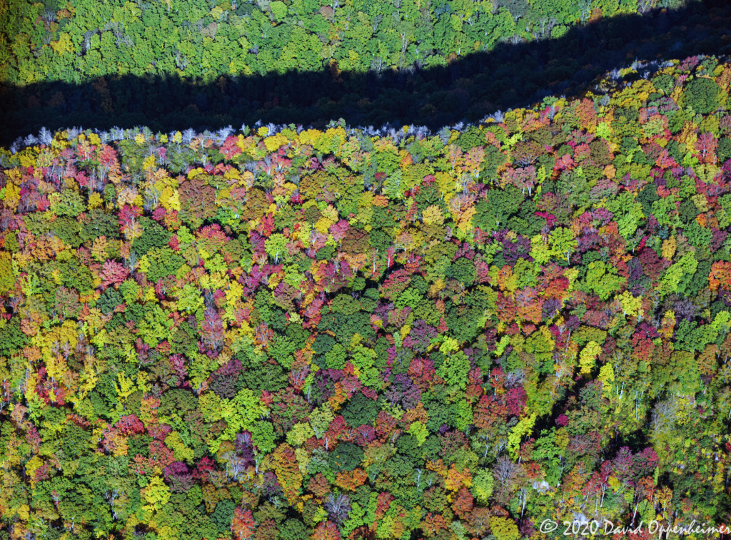 Blue Ridge Parkway aerial view autumn colors
