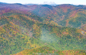 Blue Ridge Parkway autumn colors Case Camp Ridge Bennett Gap Cherry Cove Overlook aerial view 7020 1