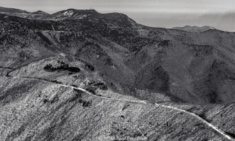 Blue Ridge Parkway snow aerial