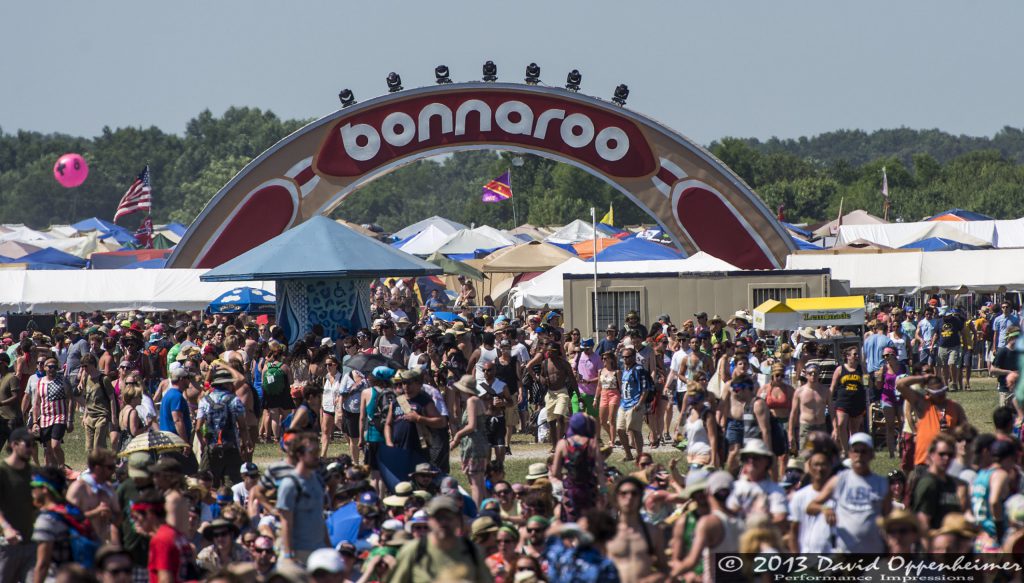 Bonnaroo Arch and Festival Crowd
