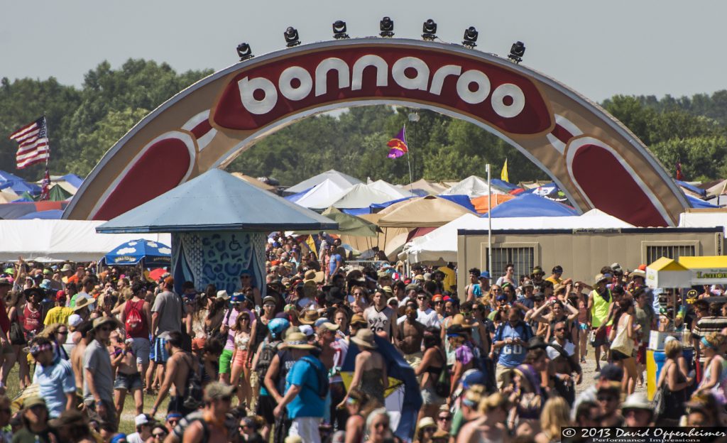 Bonnaroo Arch and Festival Crowd