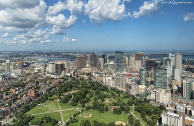 Boston Common and City Skyline Aerial