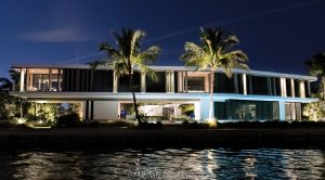 Brad Tuckman and Shona Tuckman’s cantilevered house at 516 Mola Ave in Fort Lauderdale Florida - © 2024 David Oppenheimer - Performance Impressions photography archives - https://performanceimpressions.com 516 Mola Ave, cantilevered house, cantilevered, Brad Tuckman, Shona Tuckman, Brad Tuckman’s house, 0211140040, Wayne Huizenga, design, overhang, architecture, architectural, Las Olas Isles, Mola Canal, Riva Canal, canal, Coastal Risk Consulting, raised lot, flooding, seawall, Mola, Fort Lauderdale, Florida, estate, facade, waterfront, mansion, luxury real estate, real estate, Fort Lauderdale real estate, dock, dockage, home, house, stunning, Intracoastal, Intracoastal Waterway, gated community, community, private community, waterfront estate, private, prestigious, bespoke, balcony, balconies, windows, luxury rental, rental, 33301, South Florida, Broward County, neighborhood, security, contemporary, modern, exclusive, property, peninsula, luxury estate, smart home, resort-style, outdoor living, New River, East Fort Lauderdale, sunset, palm trees, tropical, grounds, yard, David Oppenheimer, color, horizontal, United States, VAu 1-530-124, 1-13553735171,