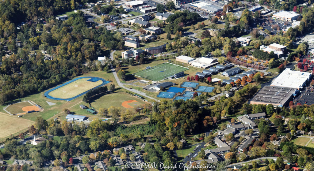 Brevard College Campus in Western North Carolina Aerial View