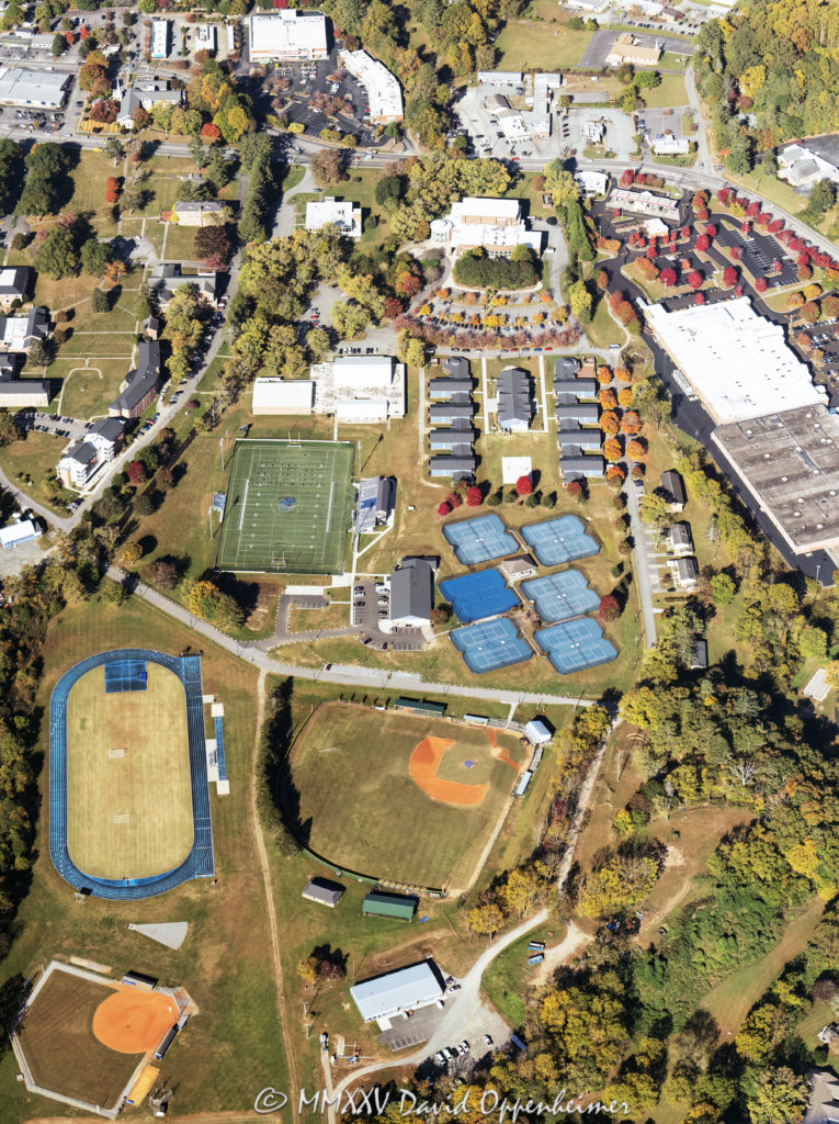 Brevard College Campus in Western North Carolina Aerial View