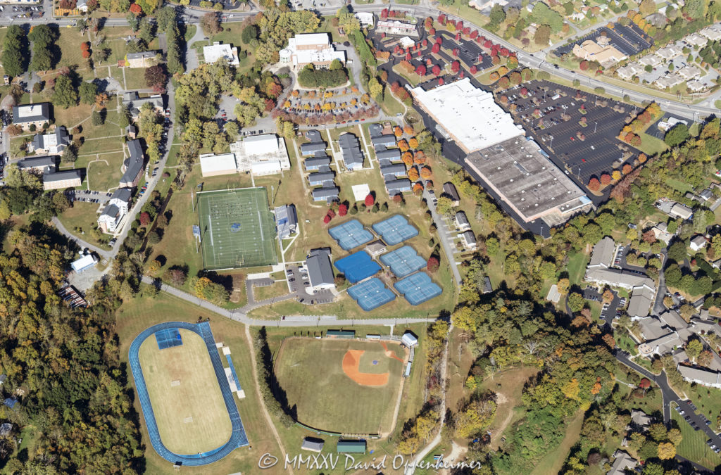 Brevard College Campus in Western North Carolina Aerial View