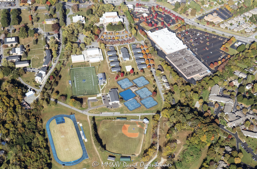 Brevard College Campus in Western North Carolina Aerial View