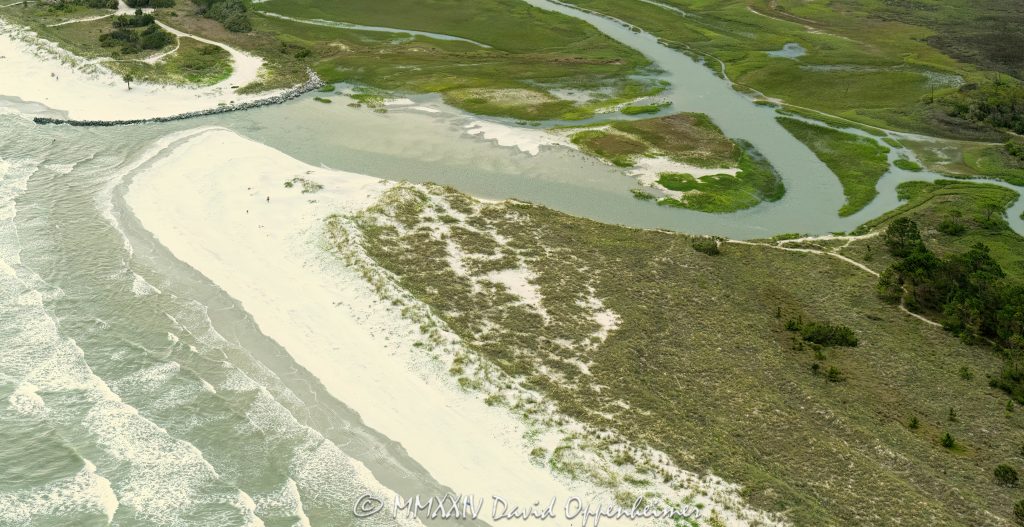 Burkes Beach on Hilton Head Island in South Carolina Aerial View