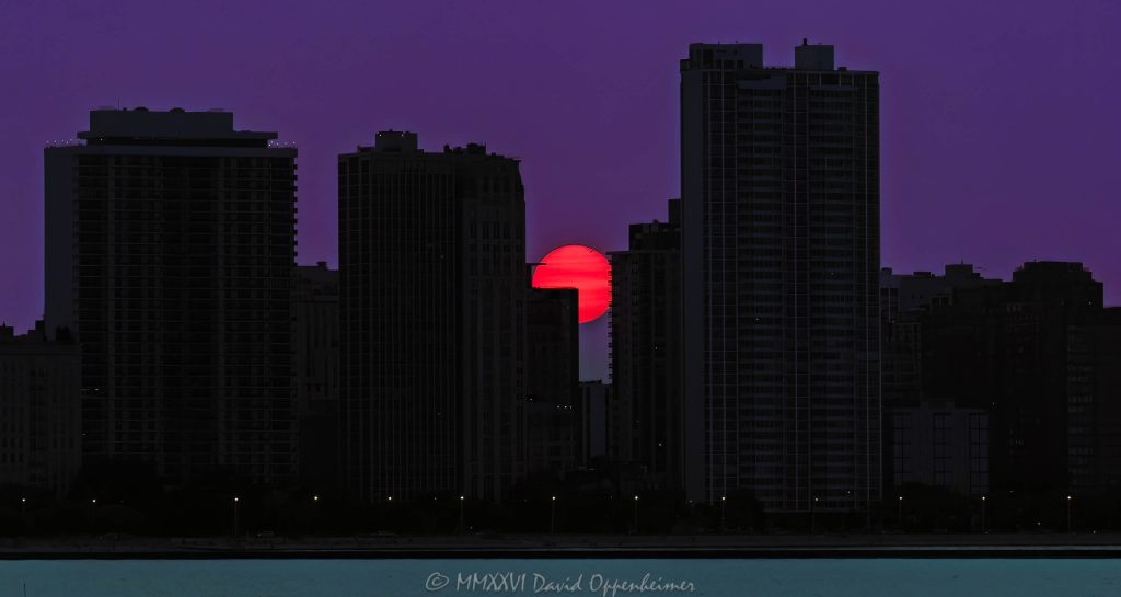 Chicago Sunset Between Gold Coast Towers