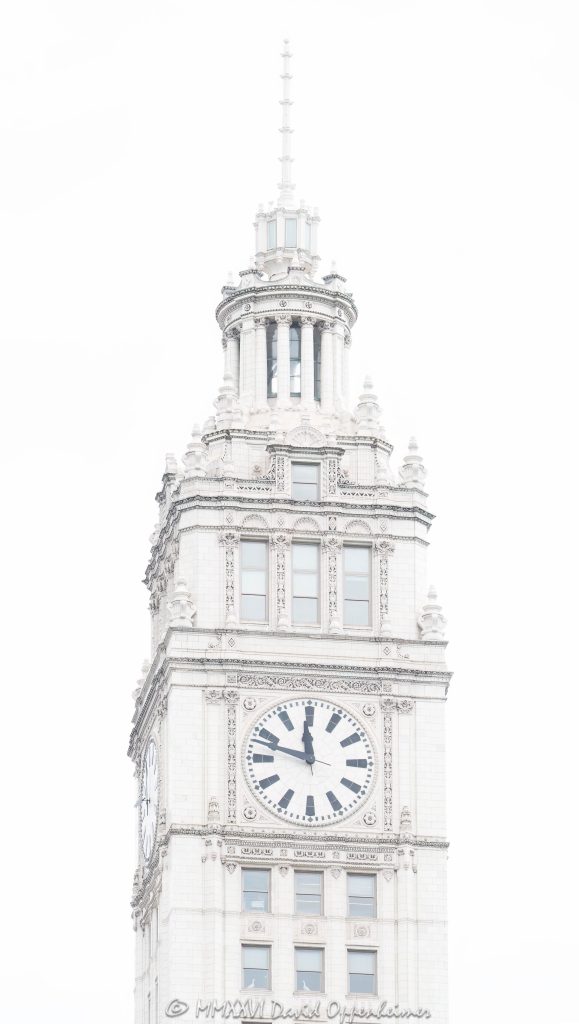 Wrigley Building Clock Tower on Michigan Avenue Chicago