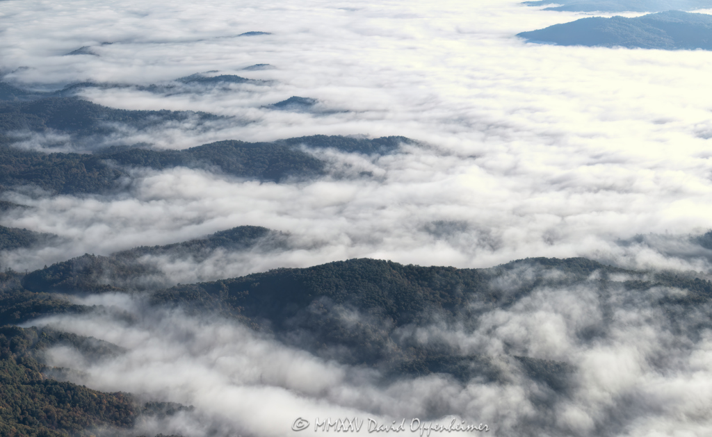 Cloud Inversion in the Blue Ridge Mountains in Western North Carolina Aerial View