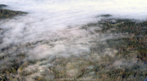 Cloud Inversion Horse Shoe Mountain Home Hendersonville WNC aerial view 6706 1
