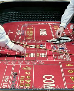Craps table gambling at The Venetian casino in Las Vegas, Nevada - © 2025 David Oppenheimer - Performance Impressions travel photography archives - https://performanceimpressions.com The Venetian, casino, Las Vegas, craps, craps table, dice, chips, casino chips, money, roll of the dice, roll the dice, dice game, roll, table, gaming, play, Nevada, odds, win, gambling, wager, bet, luck, gamble, resort, 3355 S Las Vegas Blvd, 89109, United States, vertical, color, 1-14977862771