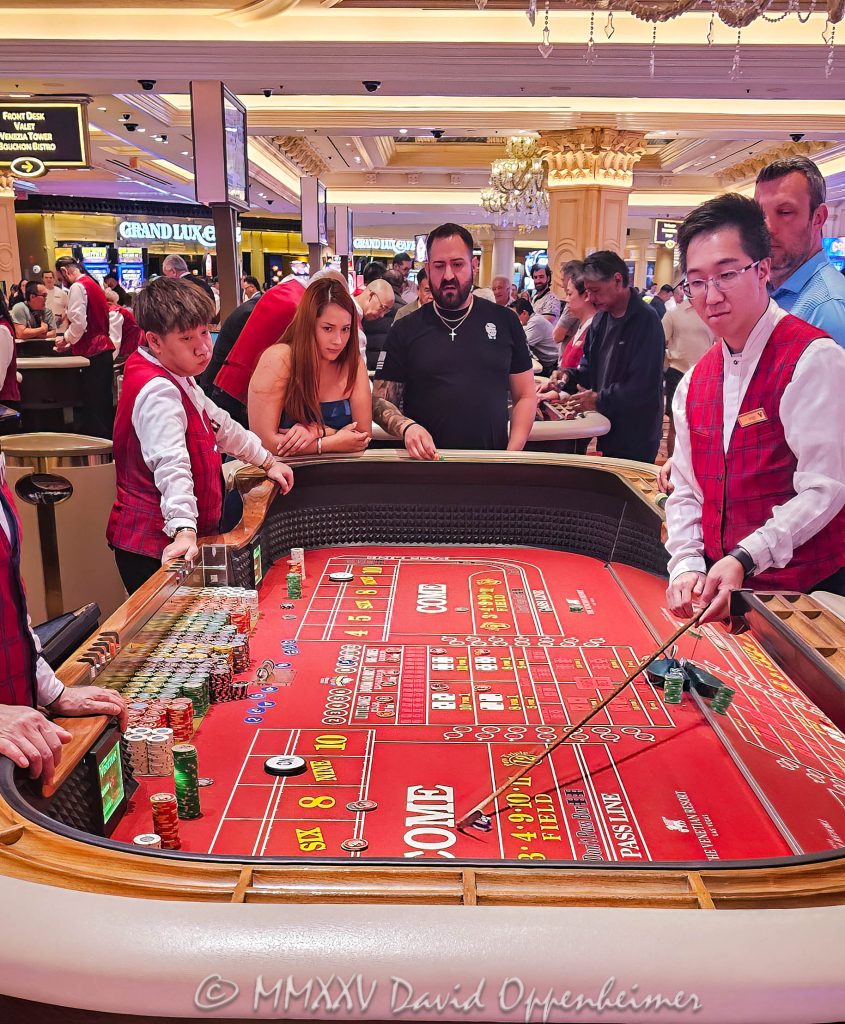 Craps Table Gambling at The Venetian Casino in Las Vegas