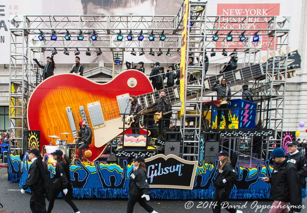Dan and Shay on Gibson Guitar Float at Macy’s Thanksgiving Day Parade