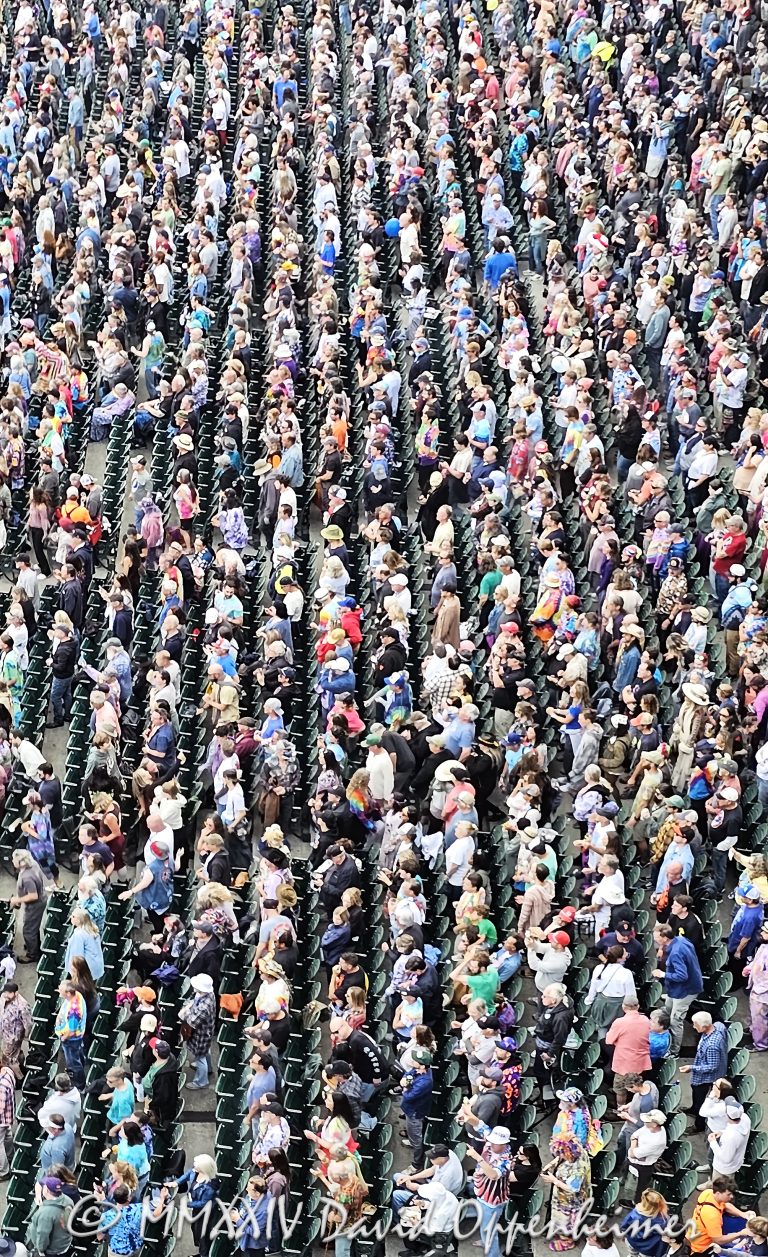 Deadheads at Dead & Company Final Tour at Oracle Park stadium in San Francisco, California on July 16, 2023 - © 2024 David Oppenheimer - Performance Impressions photography archives - https://performanceimpressions.com Dead & Company, Dead & Company Final Tour, Final Tour, tour, Oracle Park, Grateful Dead, crowd, entrance, enter, stadium, baseball field, baseball diamond, San Francisco Bay, field, seats, bleachers, seating, hippies, San Francisco, people, fans, deadheads, packed, packed crowd, California, line, SoMA, building, architecture, baseball stadium, Willie Mays Plaza, 94107, Populous, HOK Sport, HOK Sport Venue Event, rows, columns, rows of people, columns of people, outside, O’Doul Gate, Lefty O'Doul Gate, Third Street, gate, concert, concert photography, David Oppenheimer, 1-13985601741,