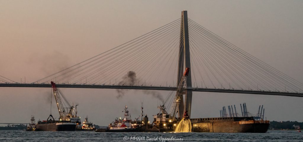 Dredging Charleston Harbor by the Arthur Ravenel Jr