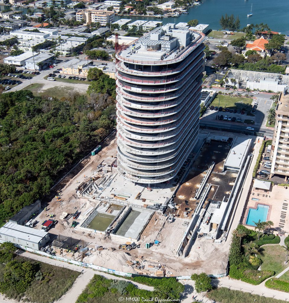 Champlain Towers South Pool Deck and Eighty Seven Park Aerial Photo