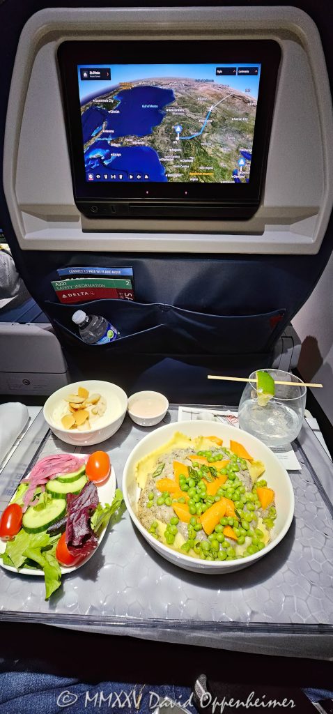 Delta Air Lines First Class Meal on ATL to Las Vegas Route