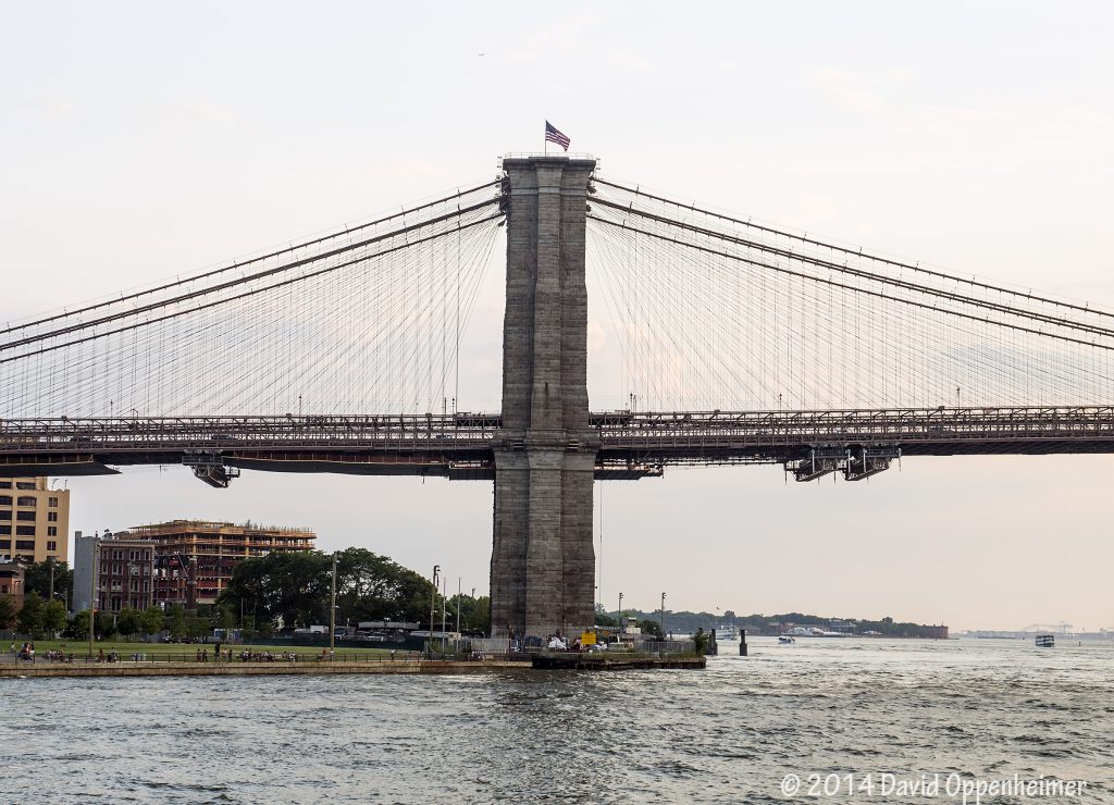 Flag on the Brooklyn Bridge