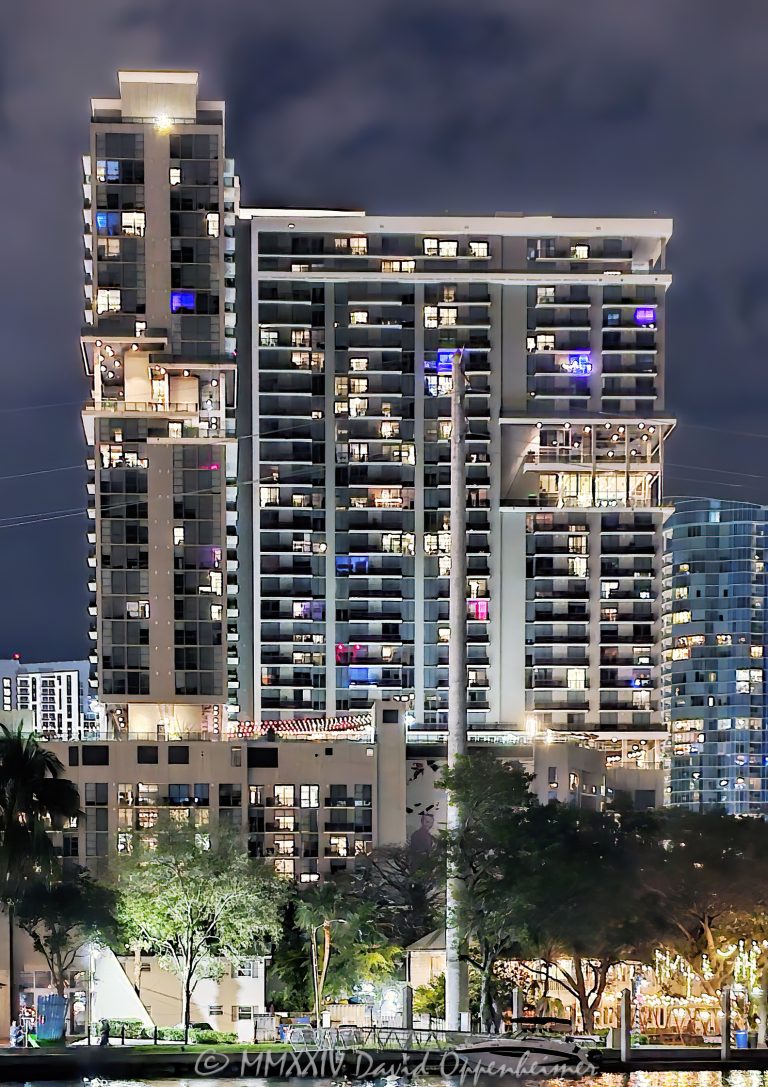 Flow Fort Lauderdale Hotel at 301 SW 1st Ave on the New River section of the Intracoastal Waterway in Fort Lauderdale, Florida - © 2024 David Oppenheimer - Performance Impressions photography archives - https://performanceimpressions.com Flow Fort Lauderdale, Sonder at Riverwalk, extended stay, Sonder, Sonder Holdings, short-term, Society Las Olas, Las Olas, GDC, GDC Premier, Adache Group, Adache Group Architects, Flow, 301 SW 1st Ave, tower, hotel, resort, beach, luxury condos, luxury waterfront condos, 33301, Riverwalk, Fort Lauderdale, building, skyscraper, rental, luxury, balconies, condos, residences, New River, architecture, real estate, Fort Lauderdale real estate, luxury apartments, Florida, facade, waterfront, luxury real estate, dock, dockage, Intracoastal, Intracoastal Waterway, South Florida, Broward County, contemporary, modern, exclusive, resort-style, colorful, sunset, palm trees, tropical, river, riverfront, ocean, seawall, city, night, lights, lighting, lit up, Atlantic, David Oppenheimer, color, vertical, United States, VAu 1-530-124, 1-13553735171,