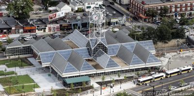 Forest Hills Station in Jamaica Plain Massachusetts Aerial