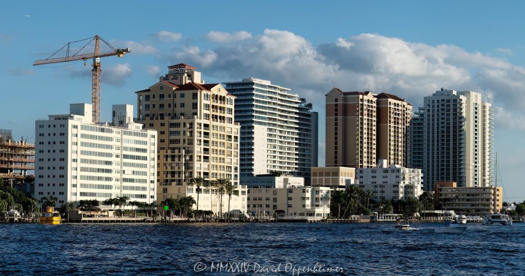 Fort Lauderdale Beach Skyline with Resorts and Condos along Middle River and Las Olas Beach