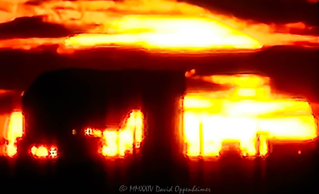 Sunset Closeup of the Setting Sun in Fort Lauderdale Beach Florida