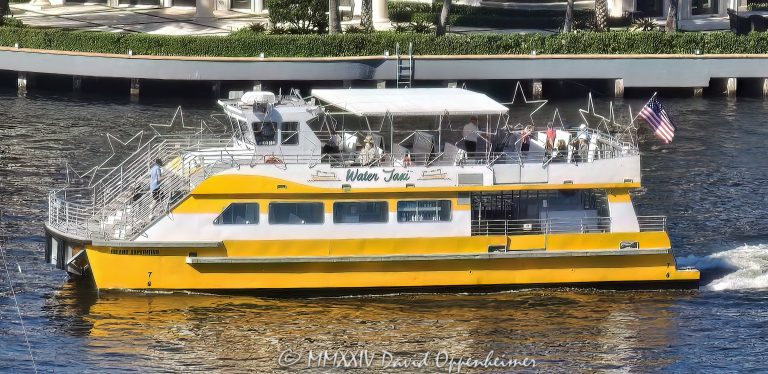 Fort Lauderdale Water Taxi on the Middle River of the Intracoastal Waterway in Florida - © 2024 David Oppenheimer - Performance Impressions photography archives - https://performanceimpressions.com Fort Lauderdale Water Taxi, Water Taxi, taxi, boat taxi, taxi boat, Island Expedition, Watertaxi, Fort Lauderdale taxi, City of Fort Lauderdale, transportation, travel, visit, tour, sightseeing, boat ride, boat, ferry, Middle River, Fort Lauderdale, Bahia Mar, Florida, waterfront, Intracoastal, Intracoastal Waterway, South Florida, Broward County, East Fort Lauderdale, palm trees, tropical, David Oppenheimer, color, horizontal, United States, VAu 1-530-124, 1-13553735171,
