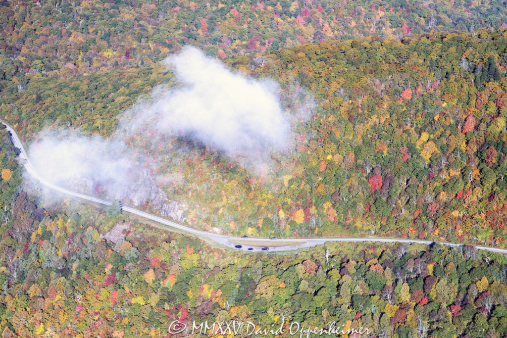 Blue Ridge Parkway Big Bald and Funnel Top Overlook Aerial View
