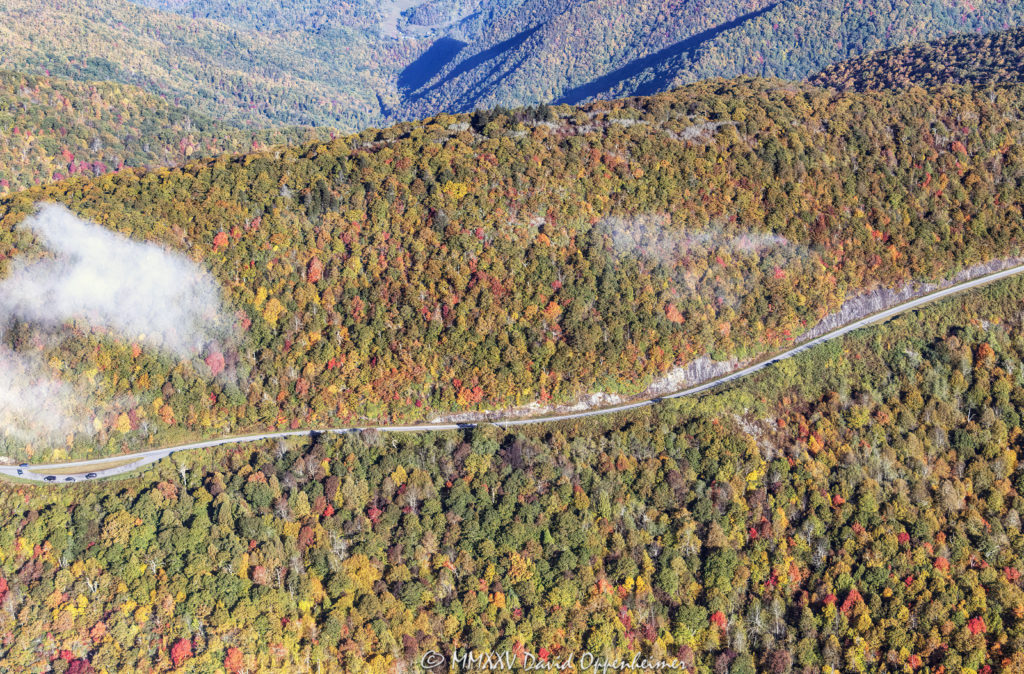 Blue Ridge Parkway Big Bald and Funnel Top Overlook Aerial View